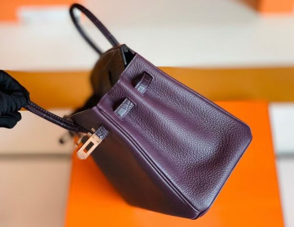 mmexport1676280476149-1024x791-1 Hermes Birkin Touch Togo & Matte crocodile grape purple Rose Gold Hardware 25cm Full Handmade