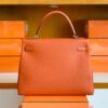 Hermes Kelly Togo R1 Pumpkin orange Silver Hardware 32cm Full Handmade