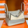 Hermes Lindy TC Leather Pearl grey Silver Hardware 26cm Full Handmade