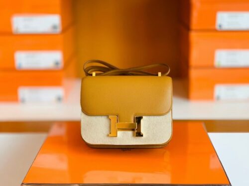 Hermes Constance Epsom 2S Sesame yellow Gold Hardware 18cm Full Handmade