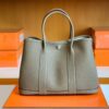 Hermes Garden party TC Leather Etoupe Grey Silver Hardware 30cm Full Handmade