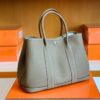 Hermes Garden party TC Leather Etoupe Grey Silver Hardware 30cm Full Handmade