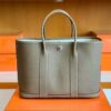 Hermes Garden party TC Leather Etoupe Grey Silver Hardware 30cm Full Handmade
