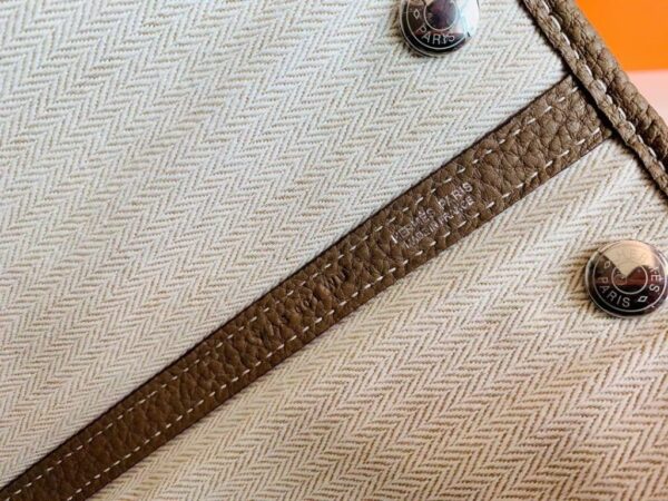 Hermes Garden party TC Leather Etoupe Grey Silver Hardware 30cm Full Handmade