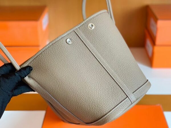 Hermes Garden party TC Leather Etoupe Grey Silver Hardware 30cm Full Handmade