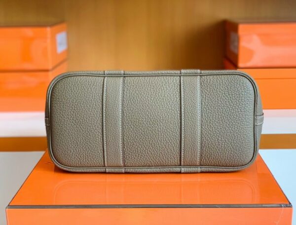 Hermes Garden party TC Leather Etoupe Grey Silver Hardware 30cm Full Handmade