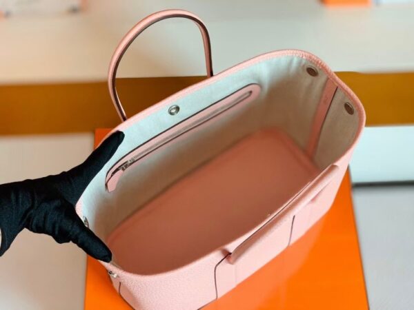 Hermes Garden party TC Leather Creamy pink Silver Hardware 30cm Full Handmade