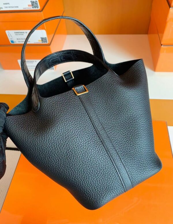 mmexport1676281411988-792x1024-1 Hermes Picotin lock Touch TC & crocodile Black Gold Hardware 18cm Full Handmade