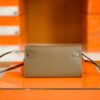 Hermes Kelly to go Woc Epsom Etoupe Grey Silver Hardware 20cm Full Handmade