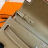 Hermes Kelly to go Woc Epsom Etoupe Grey Silver Hardware 20cm Full Handmade
