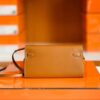 Hermes Kelly to go Woc Epsom Golden Brown Silver Hardware 20cm Full Handmade
