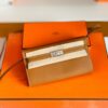 Hermes Kelly to go Woc Epsom Golden Brown Silver Hardware 20cm Full Handmade