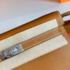 Hermes Kelly to go Woc Epsom Golden Brown Silver Hardware 20cm Full Handmade