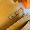Hermes Kelly to go Woc Epsom Golden Brown Silver Hardware 20cm Full Handmade