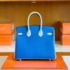 mmexport1676283581883-1024x768-1 Hermes Birkin Chevre Pearl grey & Glaze blue Silver Hardware 25cm Full Handmade
