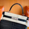 mmexport1676283642774-1024x793-1 Hermes Kelly Matte Alligator Black Silver Hardware 28cm Full Handmade