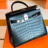 mmexport1676283644662-1024x768-1 Hermes Kelly Matte Alligator Black Silver Hardware 28cm Full Handmade