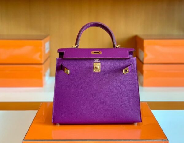 mmexport1676283683546-1024x793-1 Hermes Kelly Epsom p9 actiniae purple Gold Hardware 25cm Full Handmade