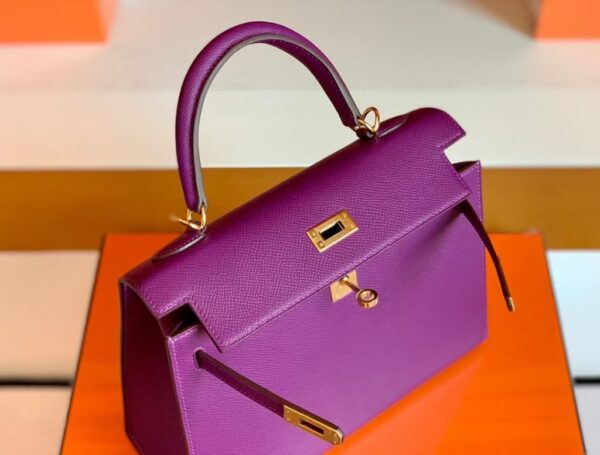 mmexport1676283684992-1024x777-1 Hermes Kelly Epsom p9 actiniae purple Gold Hardware 25cm Full Handmade
