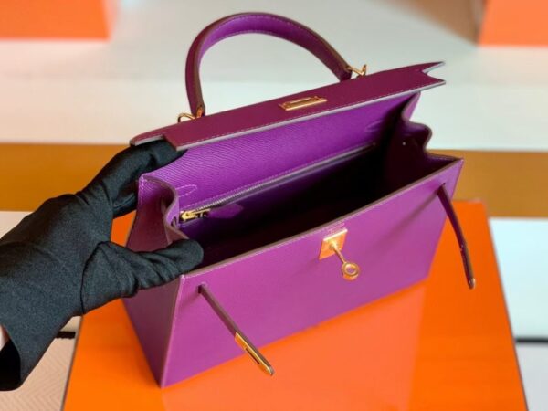 mmexport1676283686495-1024x768-1 Hermes Kelly Epsom p9 actiniae purple Gold Hardware 25cm Full Handmade