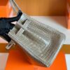 Hermes Birkin Shiny Porosus crocodile Griss Silver Hardware 30cm Full Handmade