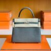 Hermes Kelly Togo 8F tinware grey Silver Hardware 25cm Full Handmade