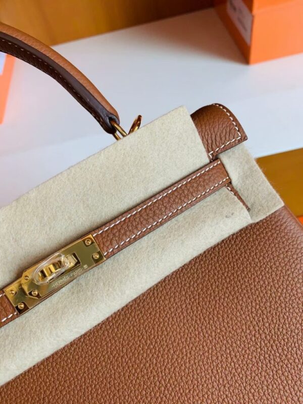 mmexport1677125646549-768x1024-1 Hermes Kelly Togo Golden Brown Gold Hardware 25cm Full Handmade