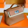Hermes Kelly 2424 Togo CK37 Golden Brown Silver Hardware 29cm Full Handmade