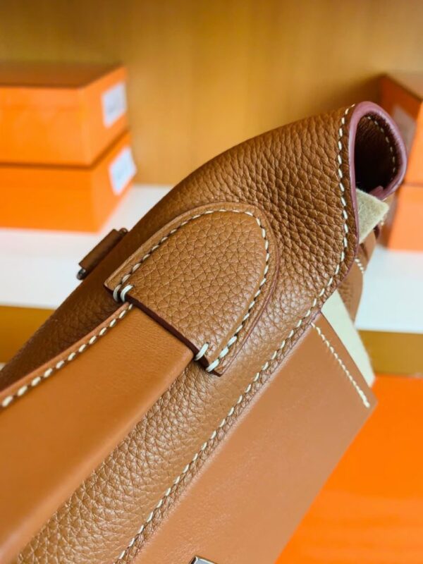 mmexport1677125815785-768x1024-1 Hermes Kelly 2424 Togo CK37 Golden Brown Silver Hardware 29cm Full Handmade