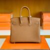 Hermes Birkin Togo CK37 Golden Brown Silver Hardware 25cm Full Handmade