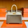 Hermes Birkin Togo Etoupe Grey & Creamy White Gold Hardware 25cm Full Handmade