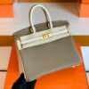 Hermes Birkin Togo Etoupe Grey & Creamy White Gold Hardware 25cm Full Handmade