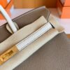 Hermes Birkin Togo Etoupe Grey & Creamy White Gold Hardware 25cm Full Handmade