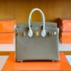Hermes Birkin Togo Etoupe Grey & Creamy White Gold Hardware 25cm Full Handmade