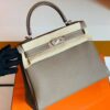 Hermes Kelly Togo Etoupe Grey Gold Hardware 28cm Full Handmade