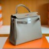 Hermes Kelly Togo Etoupe Grey Gold Hardware 28cm Full Handmade