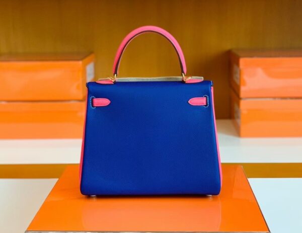 mmexport1677126970932-1024x789-1 Hermes Kelly Epsom 8W rose azalee & 7T Bright Blue Gold Hardware 25cm Full Handmade