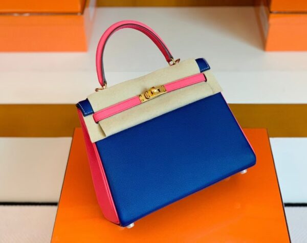 mmexport1677126972533-1024x810-1 Hermes Kelly Epsom 8W rose azalee & 7T Bright Blue Gold Hardware 25cm Full Handmade