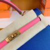 Hermes Kelly Epsom 8W rose azalee & 7T Bright Blue Gold Hardware 25cm Full Handmade