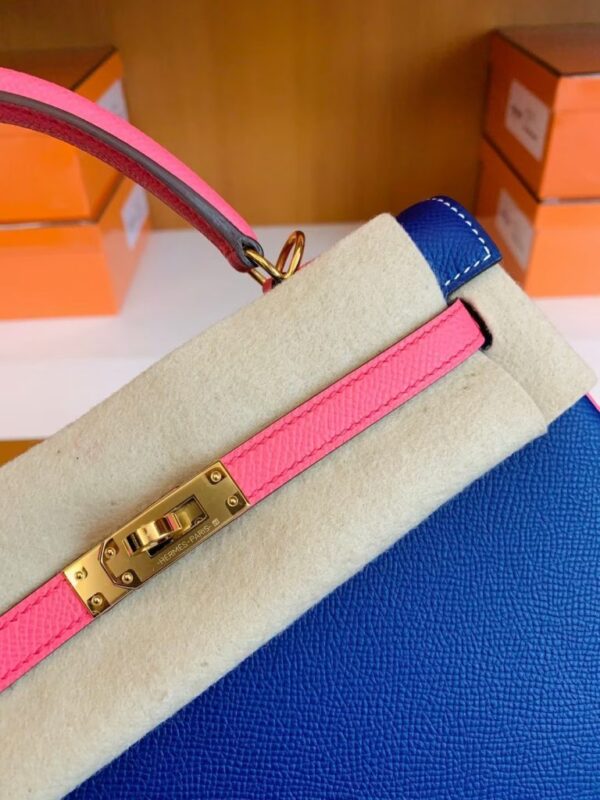 mmexport1677126974165-768x1024-1 Hermes Kelly Epsom 8W rose azalee & 7T Bright Blue Gold Hardware 25cm Full Handmade