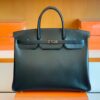 Hermes Birkin Box so Black Silver Hardware 40cm Full Handmade