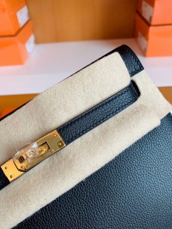 Hermes Kelly dance Evercolor Black Gold Hardware 22cm Full Handmade