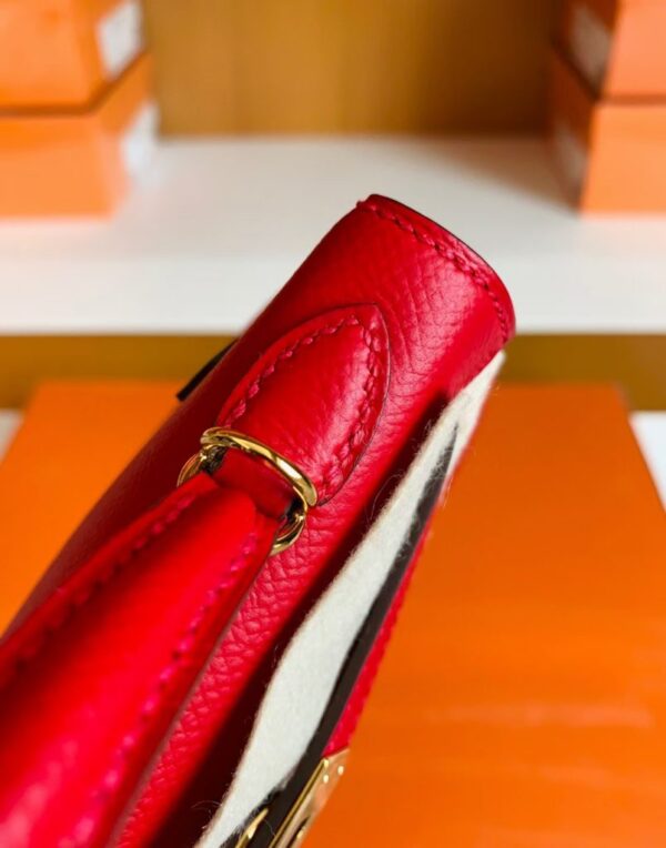 mmexport1677127379533-804x1024-1 Hermes Mini Kelly Epsom Bright Red Gold Hardware 19cm Full Handmade