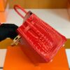 Hermes Birkin Shiny Porosus crocodile Ferrari red Gold Hardware 25cm Full Handmade
