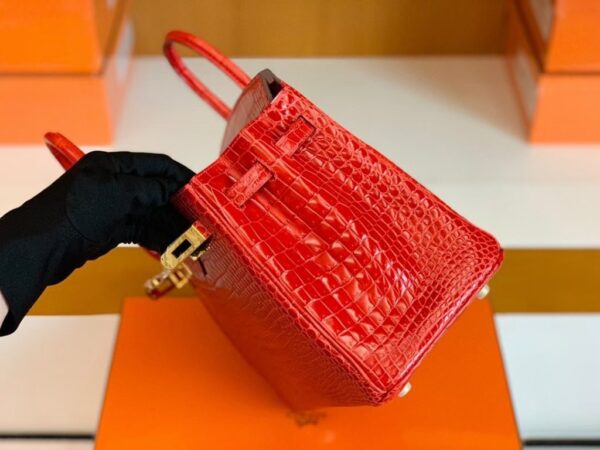 mmexport1678094154135-1024x768-1 Hermes Birkin Shiny Porosus crocodile Ferrari red Gold Hardware 25cm Full Handmade