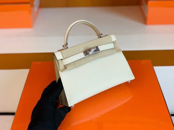 mmexport1678094176581-1024x768-1 Hermes Mini Kelly II Sellier Epsom ck10 craie white Silver Hardware 19cm Full Handmade