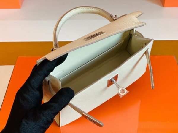 mmexport1678094181965-1024x768-1 Hermes Mini Kelly II Sellier Epsom ck10 craie white Silver Hardware 19cm Full Handmade