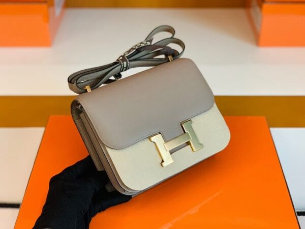 Hermes Constance Epsom M8 Griss Asphalte Gold Hardware 18cm Full Handmade