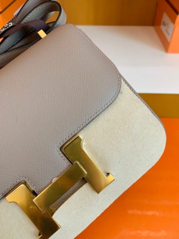 Hermes Constance Epsom M8 Griss Asphalte Gold Hardware 18cm Full Handmade