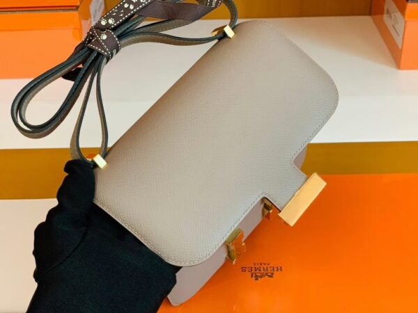Hermes Constance Epsom M8 Griss Asphalte Gold Hardware 18cm Full Handmade